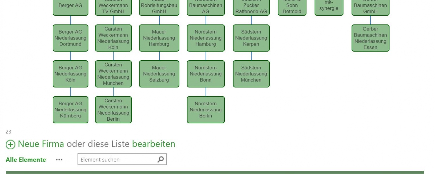 DOCM-Unternehmensorganigramm